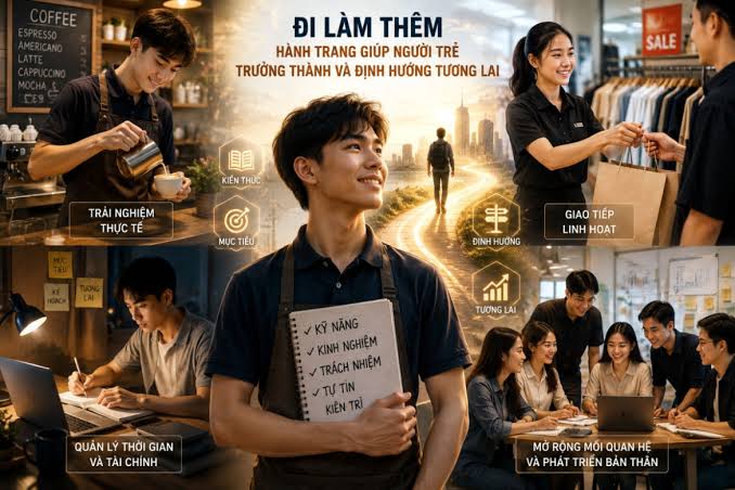 Khung lý thuyết về ảnh hưởng của hỗ trợ từ nhà quản lý đến ý định tiếp tục làm thêm của sinh viên