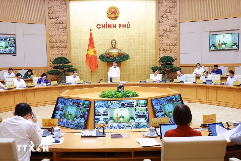 Thủ tướng Lê Minh Hưng chủ trì Phiên họp Chính phủ thường kỳ tháng 9 năm 2026 và Hội nghị trực tuyến Chính phủ với địa phương. (Ảnh: Dương Giang/TTXVN