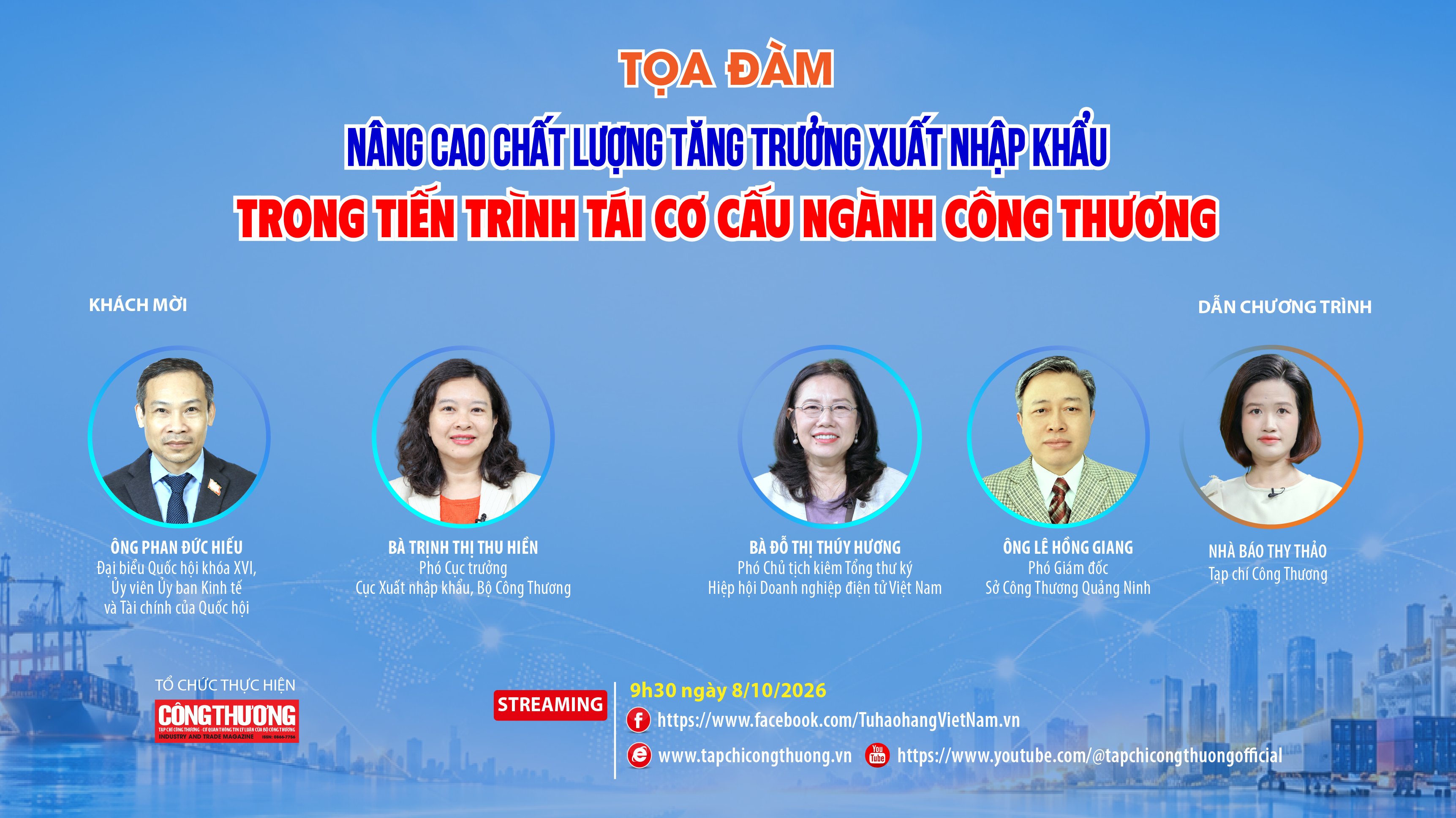 [TRỰC TUYẾN] Nâng cao chất lượng tăng trưởng xuất nhập khẩu trong tiến trình tái cơ cấu ngành Công Thương