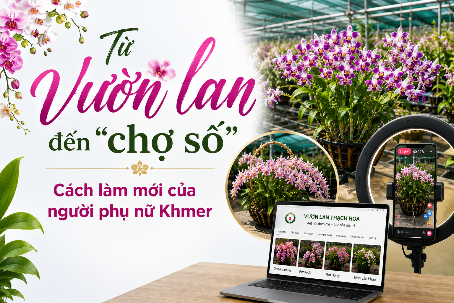 (eMagazine) Từ vườn lan đến “chợ số”: Cách làm mới của người phụ nữ Khmer