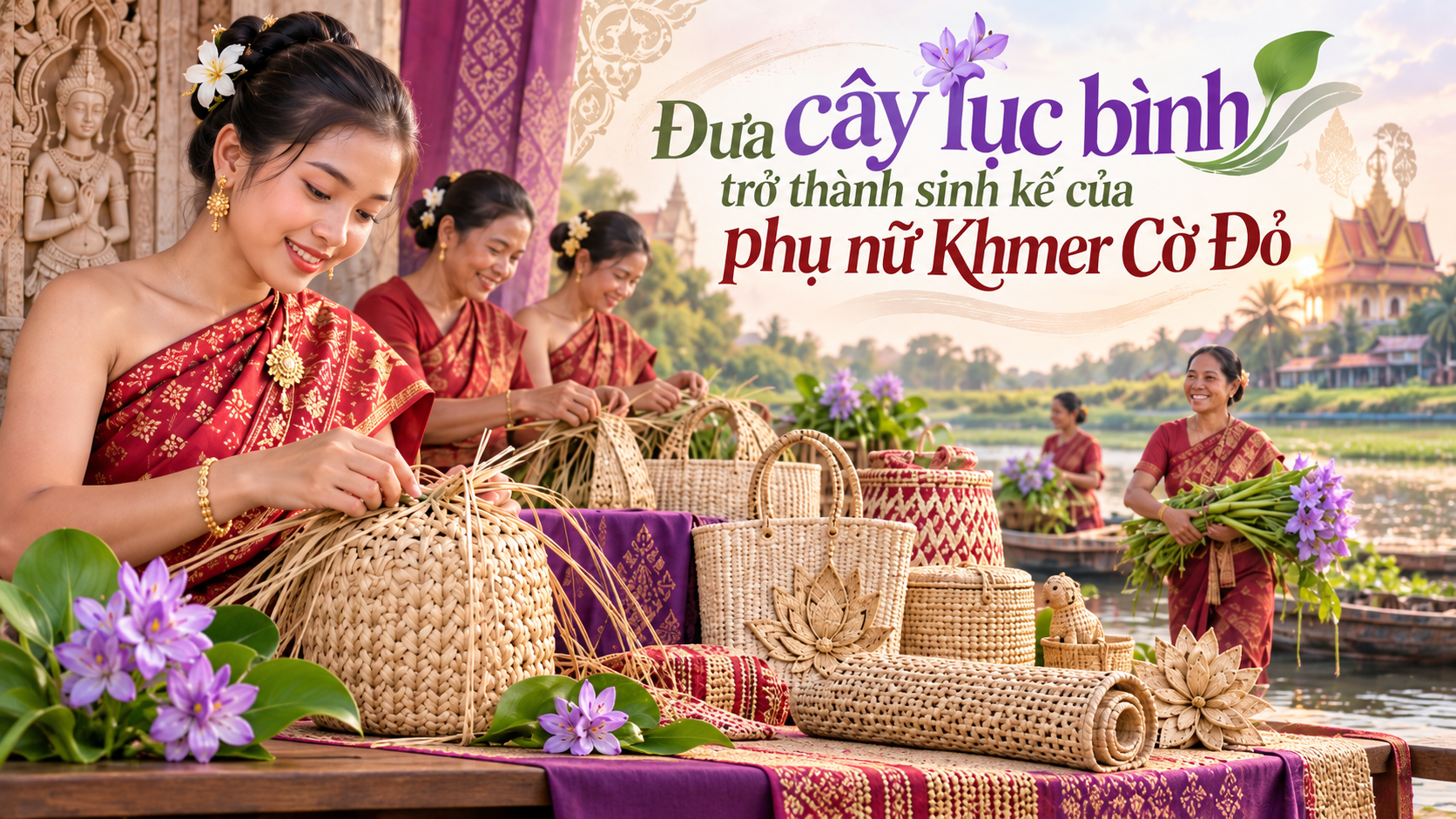 [Emagazine] Đưa cây lục bình trở thành sinh kế của phụ nữ Khmer Cờ Đỏ