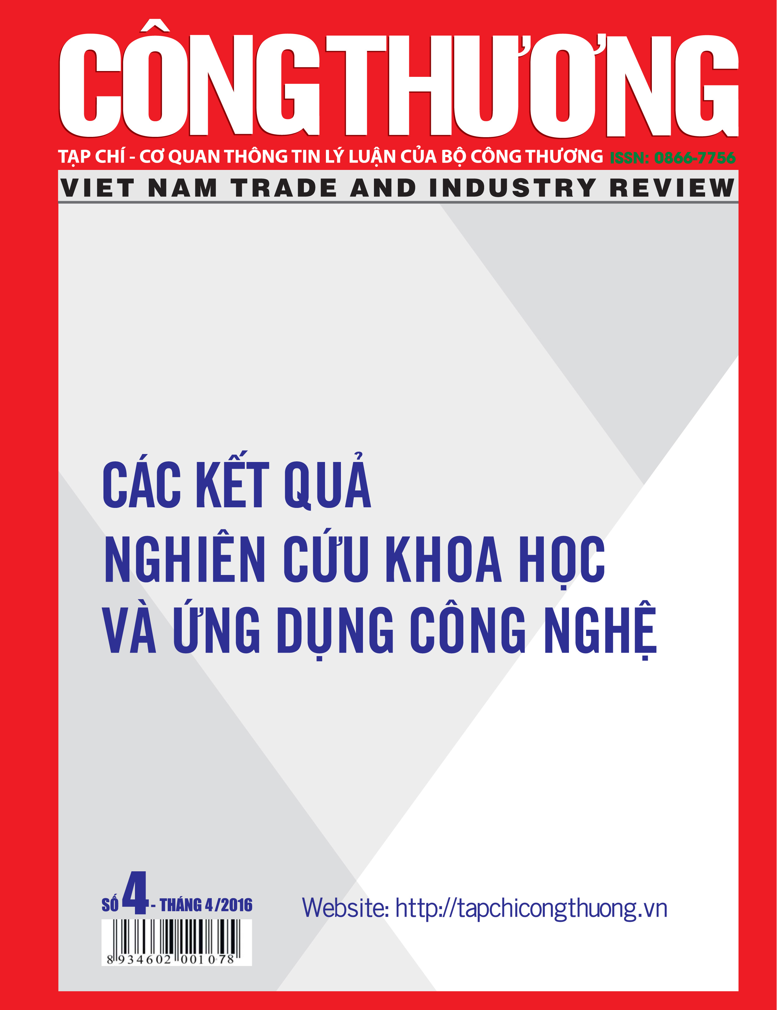 Các Kết quả nghiên cứu khoa học và ứng dụng công nghệ số 4, tháng 4/2016