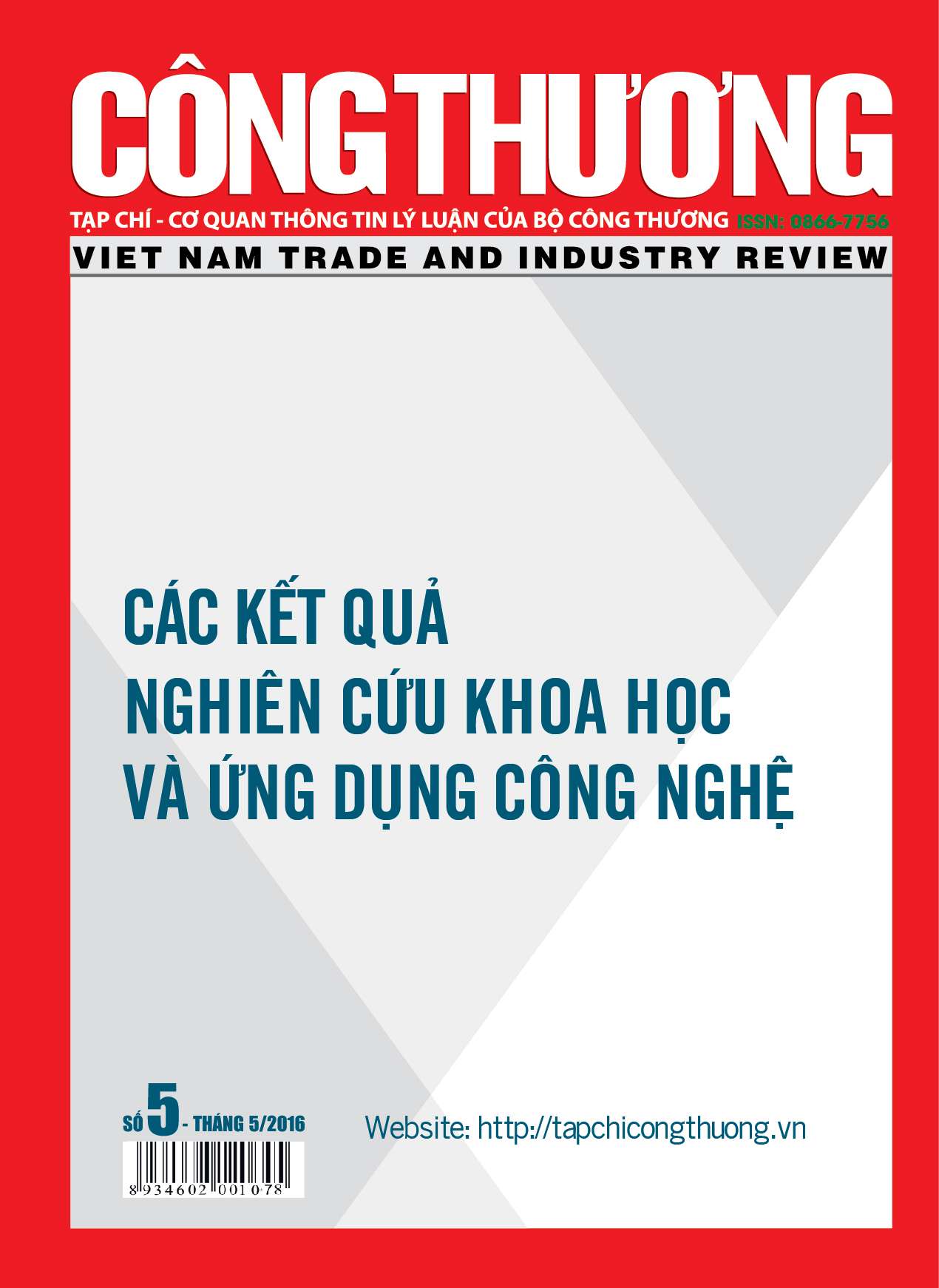 Các Kết quả nghiên cứu khoa học và ứng dụng công nghệ số 5, tháng 5/2016