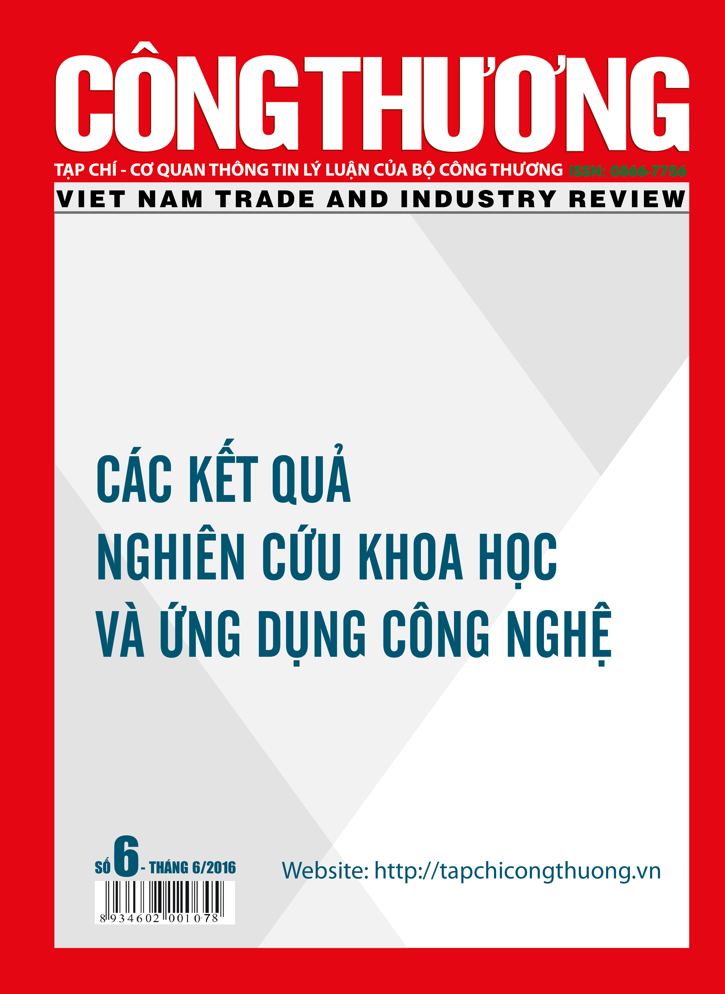 Các Kết quả nghiên cứu khoa học và ứng dụng công nghệ số 6, tháng 6/2016