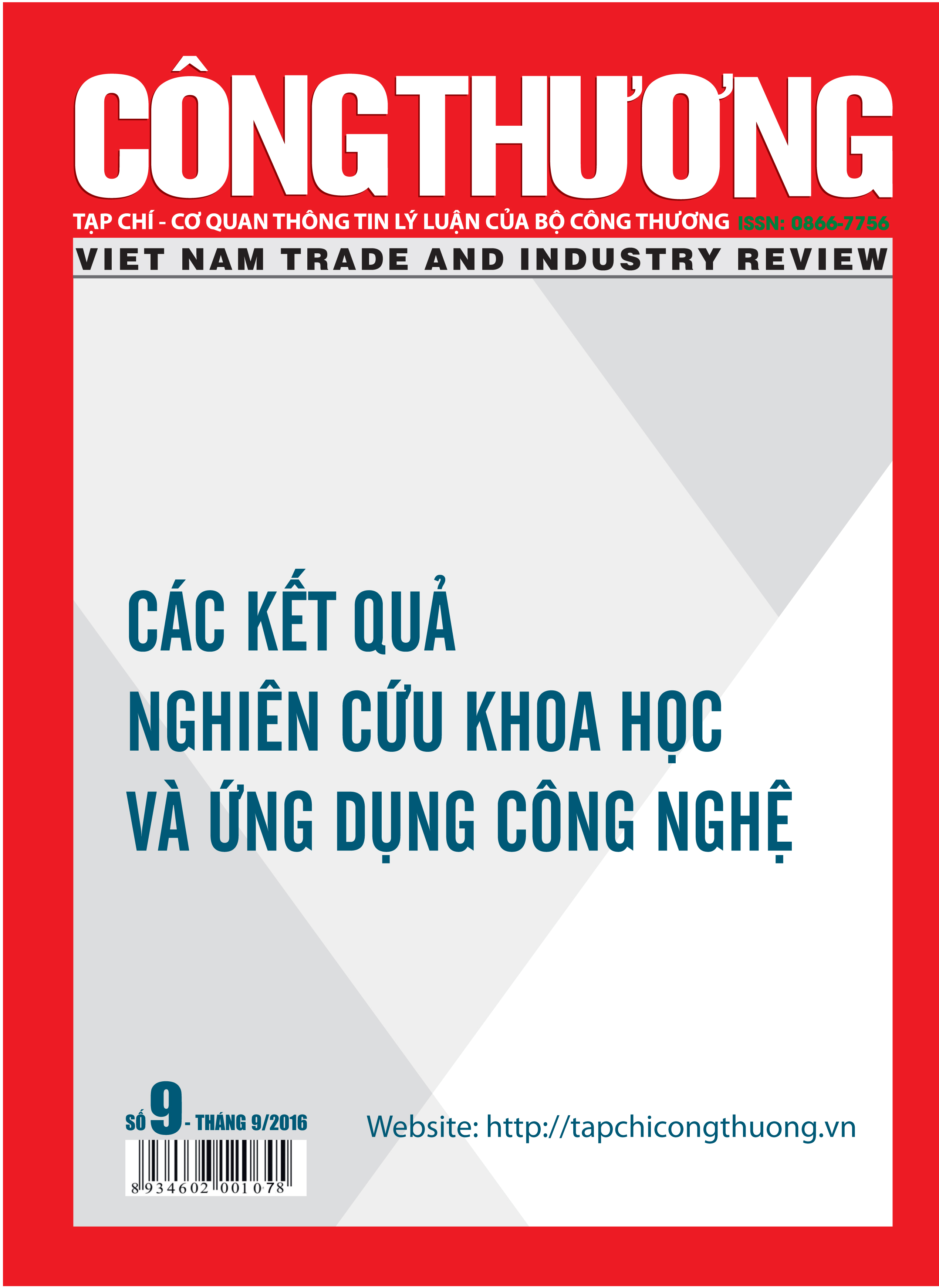 Các kết quả nghiên cứu khoa học và ứng dụng công nghệ số 9, tháng 9/2016