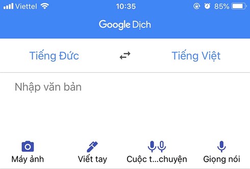 Google Translate đã hỗ trợ thêm Tiếng Việt trong tính năng Camera Translation.