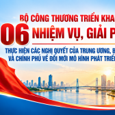 [INFOGRAPHIC] Bộ Công Thương triển khai 06 nhiệm vụ, giải pháp thúc đẩy đổi mới mô hình phát triển Việt Nam trong lĩnh vực công nghiệp, thương mại