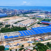 Nhà máy sản xuất ray và thép đặc biệt của Hòa Phát đã hoàn thành gần 70% tiến độ dự án