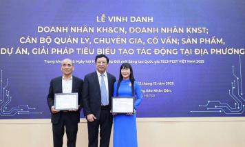 Chủ tịch Công ty Yến Sào Khánh Hòa được vinh danh Doanh nhân KH&CN tiêu biểu
