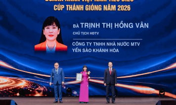 Chủ tịch Yến sào Khánh Hòa nhận danh hiệu “Doanh nhân Việt Nam tiêu biểu - Cúp Thánh Gióng năm 2026"