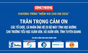 Tạp chí Công Thương trân trọng cảm ơn các tổ chức, cá nhân ủng hộ Chương trình "Niềm vui cho em 2026"