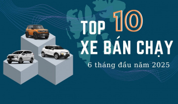 Top 10 xe bán chạy nhất 6 tháng đầu năm 2025