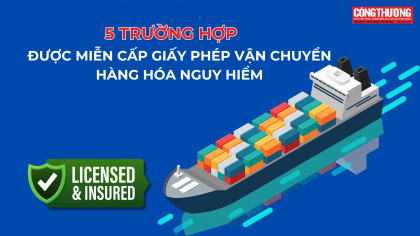 5 trường hợp được miễn cấp Giấy phép vận chuyển hàng hóa nguy hiểm