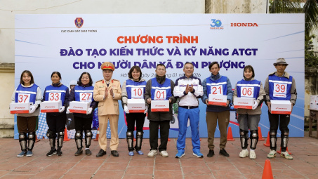 Honda Việt Nam phối hợp Cục CSGT triển khai chương trình tuyên truyền pháp luật và kỹ năng lái xe an toàn tại Hà Nội