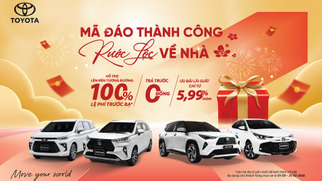 Toyota Việt Nam bán gần 4.000 xe trong tháng 2/2026, doanh số hybrid tăng mạnh