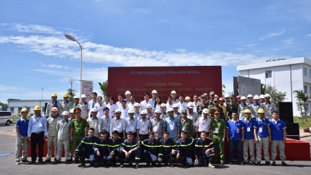 Công ty Nhôm Đắk Nông - TKV: Diễn tập ứng cứu sự cố cháy, rò tràn hóa chất