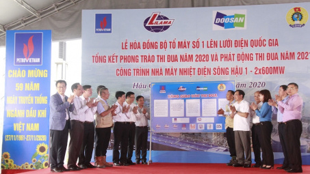 Tổ máy số 1 Nhà máy nhiệt điện Sông Hậu 1 chính thức hòa đồng bộ vào hệ thống điện quốc gia 500kV