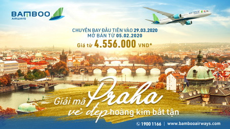 Bay thẳng Việt Nam – Séc giá chỉ từ hơn 4,5 triệu đồng với Bamboo Airways