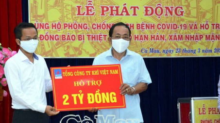 PVGAS  ủng hộ 2 tỷ đồng giúp tỉnh Cà Mau chống dịch Covid-19