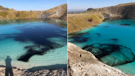 Cảnh sát ở Anh nhuộm đen đầm Blue Lagoon để ngăn chặn du khách