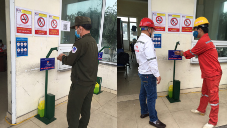 Đoàn Thanh niên PTSC Thanh Hóa chế tạo thành công máy sát khuẩn tay tự động chống dịch Covid - 19