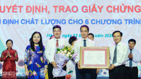 UNETI đón nhận giấy chứng nhận kiểm định chất lượng cho 6 chương trình đào tạo