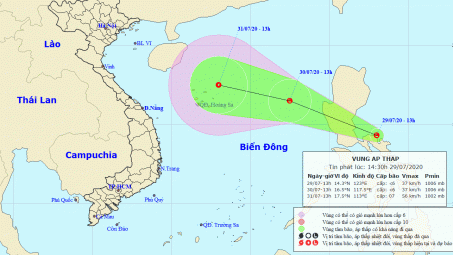 Thời tiết 30/7: Áp thấp nhiệt đới gần biển Đông, đề phòng gió giật cấp 9