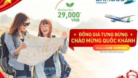 Mừng Quốc khánh 2/9 Bamboo Airways tưng bừng ưu đãi vé đồng giá 29.000 đồng