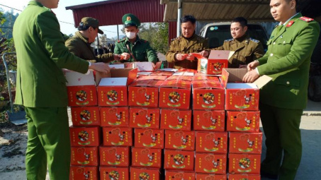 Thu giữ gần 2 tấn hồng sấy dẻo nhập lậu trị giá gần 100 triệu đồng