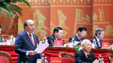 Thủ tướng Nguyễn Xuân Phúc điều hành thảo luận dự thảo Văn kiện trình Đại hội XIII