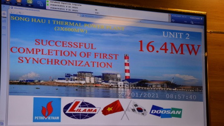 NMNĐ Sông Hậu 1 hòa đồng bộ Tổ máy số 2 vào hệ thống điện quốc gia 500kV