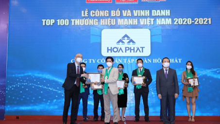 Hòa Phát được vinh danh Thương hiệu mạnh lần thứ 10 liên tiếp