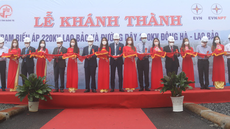 Khánh thành công trình Trạm biến áp 220kV Lao Bảo và đường dây 220kV Đông Hà – Lao Bảo