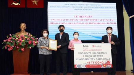 Tập đoàn BRG và Ngân hàng SeABank ủng hộ 1 triệu kit test kháng nguyên cho Tp.HCM