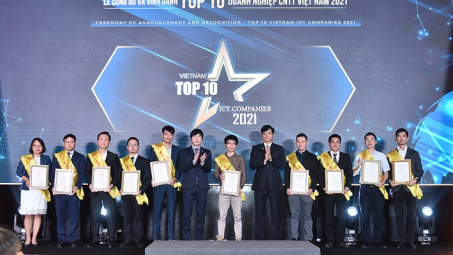 EVNICT đạt danh hiệu Top 10 doanh nghiệp Công nghệ thông tin Việt Nam năm 2021