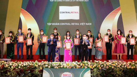 Central Retail đứng đầu Top 10 công ty bán lẻ uy tín tại Việt Nam năm 2021