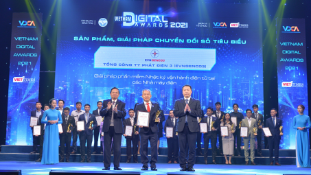 EVNGENCO3 nhận giải thưởng “Sản phẩm, giải pháp công nghệ số tiêu biểu năm 2021”
