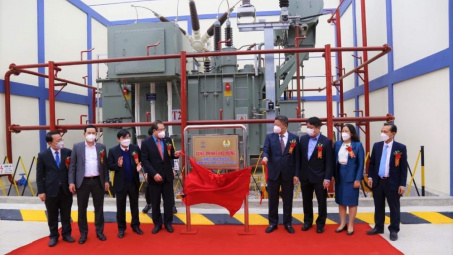 EVNHANOI: Gắn biển công trình 'Xây dựng Trạm biến áp 110kV Bắc Thành Công và nhánh rẽ'