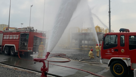 Nhiệt điện Phú Mỹ tham gia diễn tập PCCC Cụm Khí - Điện - Đạm Phú mỹ năm 2021