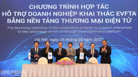 Hợp tác hỗ trợ doanh nghiệp khai thác Hiệp định EVFTA bằng nền tảng thương mại điện tử