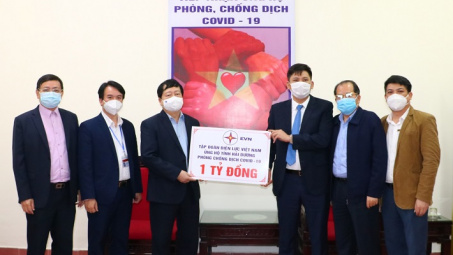 EVN ủng hộ Hải Dương phòng chống dịch 1 tỷ đồng