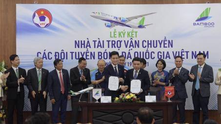 Bamboo Airways tài trợ vận chuyển 3 năm cho các Đội tuyển bóng đá Quốc gia Việt Nam