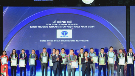 Nutricare vào top 500 doanh nghiệp tăng trưởng nhanh nhất Việt Nam