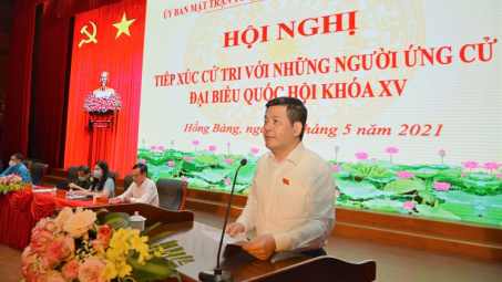 Bộ trưởng Nguyễn Hồng Diên tiếp xúc cử tri tại Hải Phòng