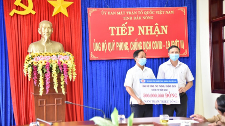 TKV hỗ trợ tỉnh Đắk Nông 500 triệu  đồng phòng, chống dịch COVID-19 lần 2