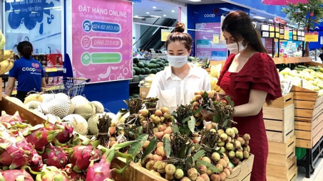 Hơn 50 tấn vải tươi vụ 2021 bắt đầu lên kệ siêu thị Co.opmart