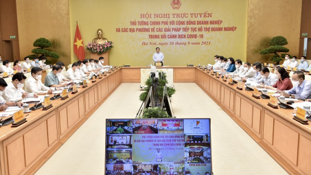 Thủ tướng chủ trì Hội nghị trực tuyến về các giải pháp tiếp tục hỗ trợ doanh nghiệp