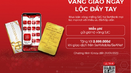 SeABank mở rộng cung cấp dịch vụ bán vàng SJC trực tuyến