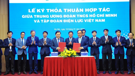 Lễ ký Thỏa thuận hợp tác giữa Trung ương Đoàn và EVN giai đoạn 2022 - 2024