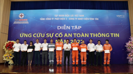 Nhiệt điện Vĩnh Tân diễn tập ứng cứu sự cố an toàn thông tin năm 2022